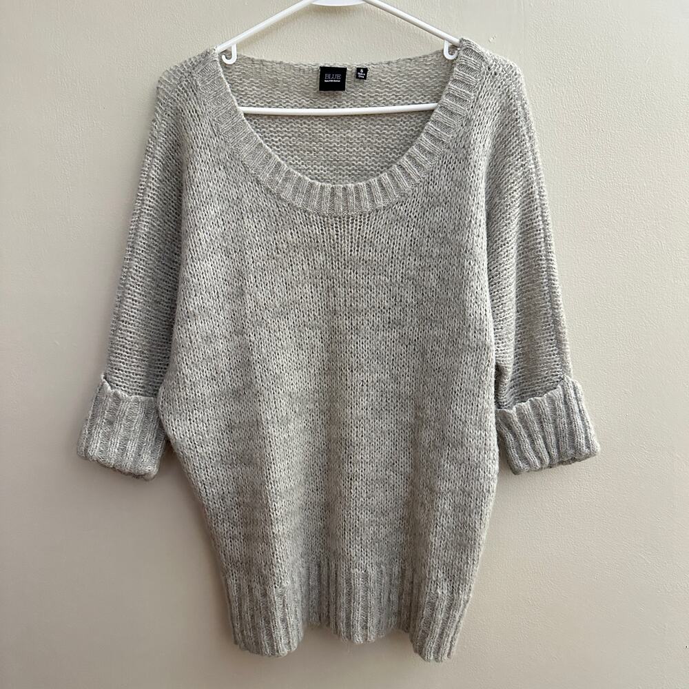 BLUE Saks Fifth Avenue Alpaca Blend Sweater Lightweight Dolman Sleeve Womens S